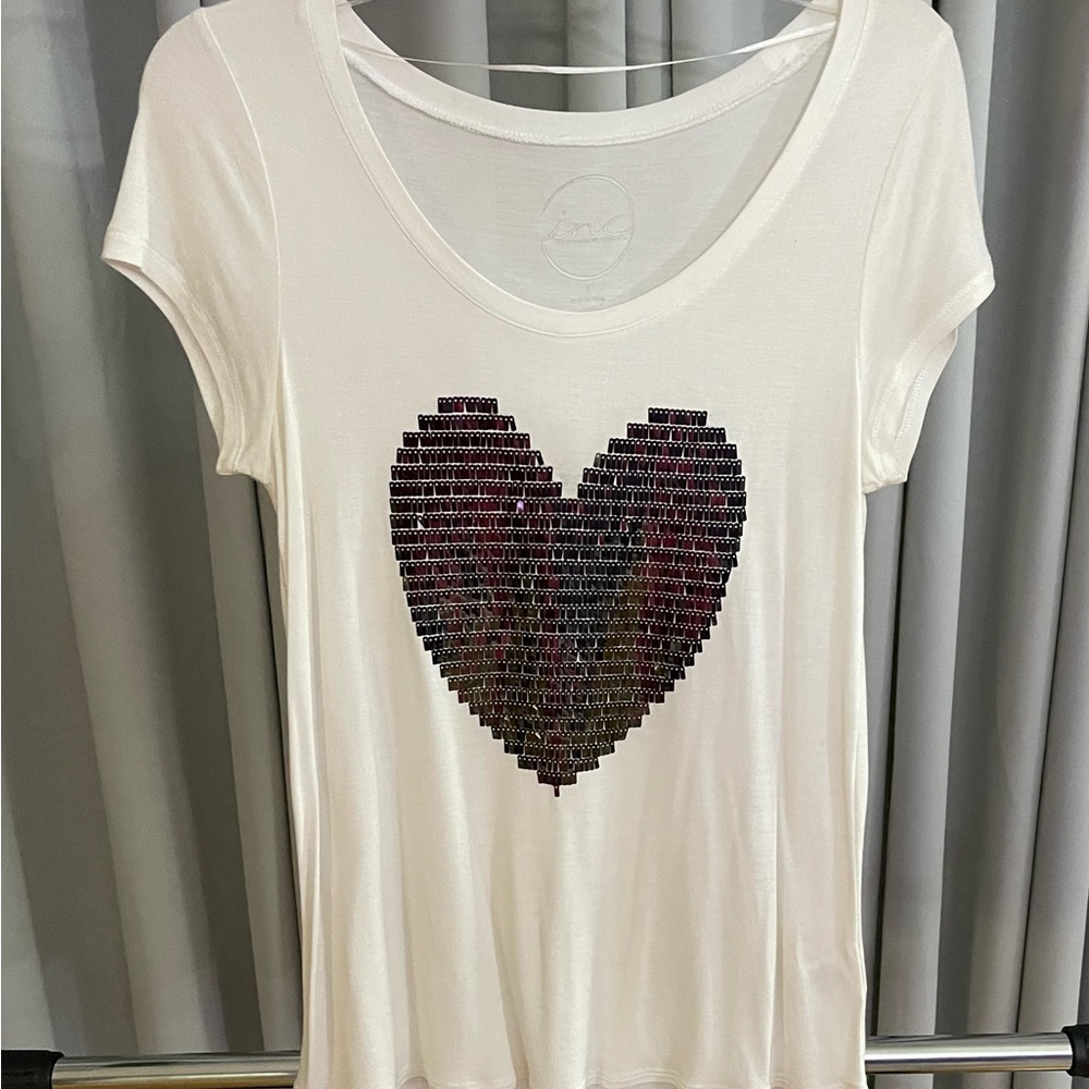 Inc size small top with silver heart